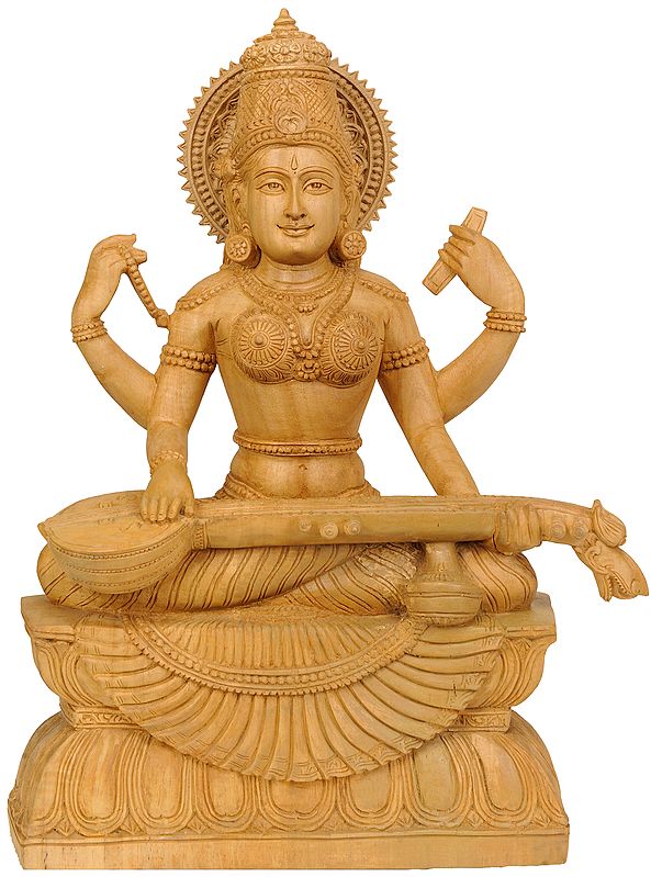 Seated Goddess Saraswati with Veena