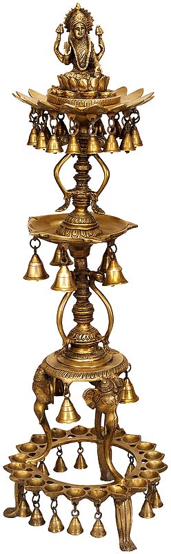 Goddess Lakshmi Lamp with Bells