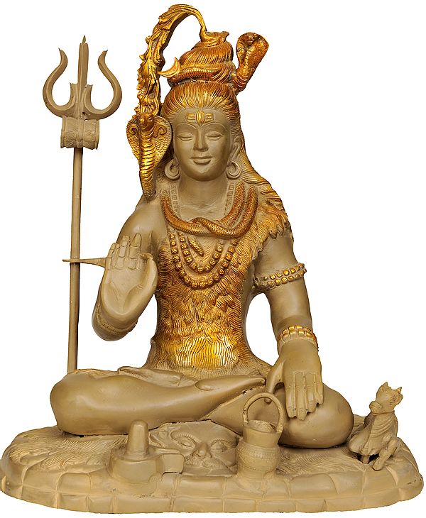 15" Gangadhara Shiva In Brass | Handmade | Made In India