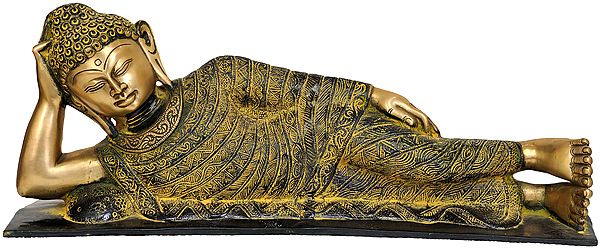 19" Parinirvana Buddha In Brass | Handmade | Made In India