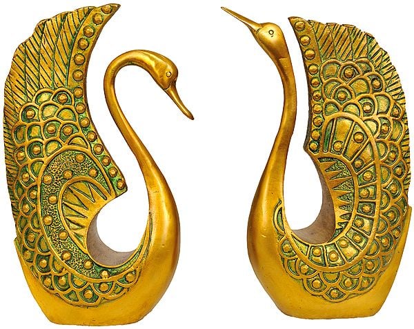 10" Pair of Ducks In Brass | Handmade | Made In India