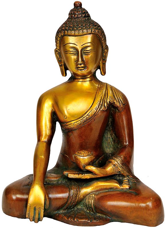 7" Lord Buddha in Bhumisparsha Mudra In Brass | Handmade | Made In India