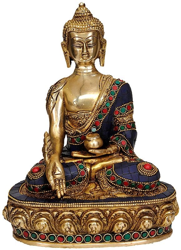 9" Tibetan Buddhist Deity Medicine Buddha In Brass | Handmade | Made In India