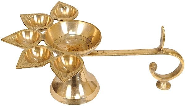 Lamp with Five Puja Diyas