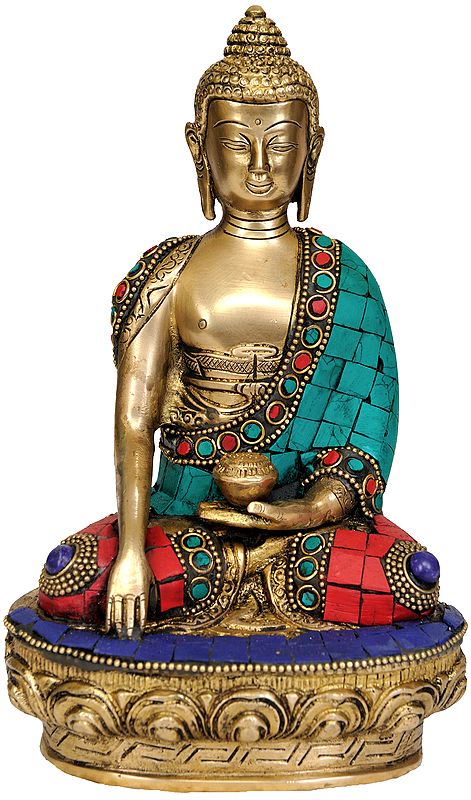 7" Lord Buddha in the Bhumisparsha Mudra In Brass | Handmade | Made In India