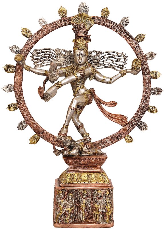 22" Triple Hued Nataraja In Brass | Handmade | Made In India
