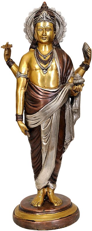 18" Dhanvantari - The Physician of Gods In Brass | Handmade | Made In India