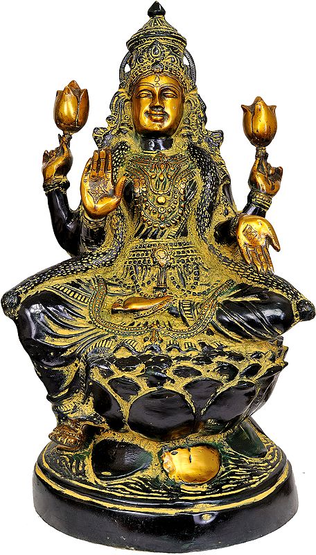 23" Goddess Lakshmi In Brass | Handmade | Made In India