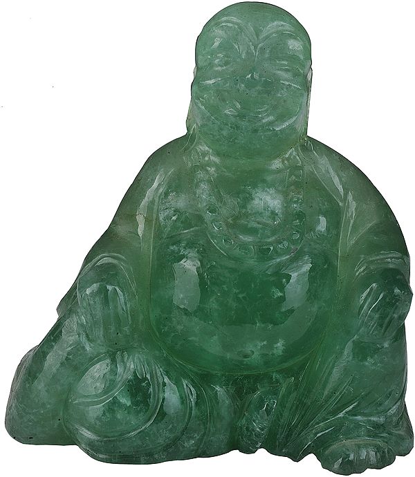 Laughing Buddha (Carved in Green Fluorite)