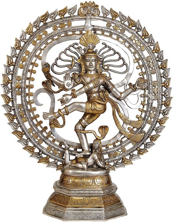 30" Large Size Nataraja With Om In Brass | Handmade | Made In India