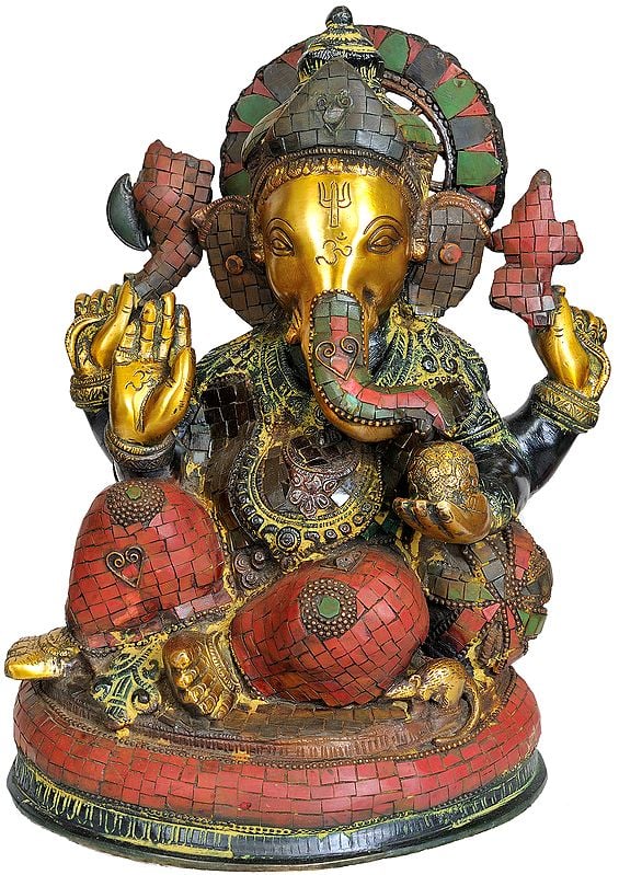 12" Lord Ganesha In Brass | Handmade | Made In India