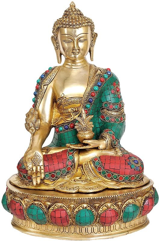 14" (Tibetan Buddhist Deity) Medicine Buddha In Brass | Handmade | Made In India