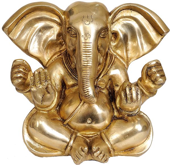 Lord Ganesha Idol with Large Ears | Handmade Brass Statue | Made in India