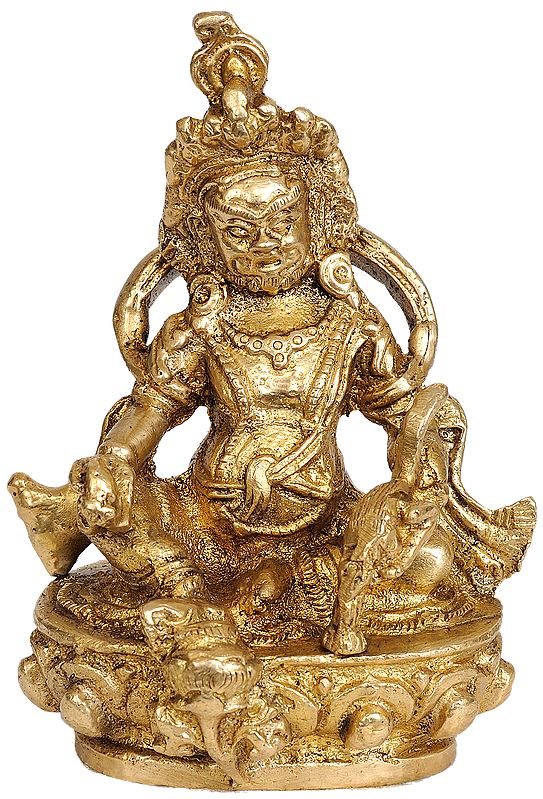 4" Kubera Sculpture in Brass | Handmade | Made in India