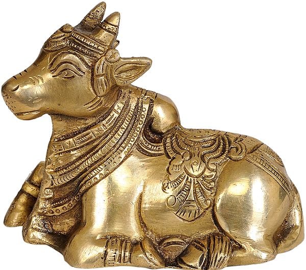 5" Nandi Sculpture in Brass | Handmade | Made in India