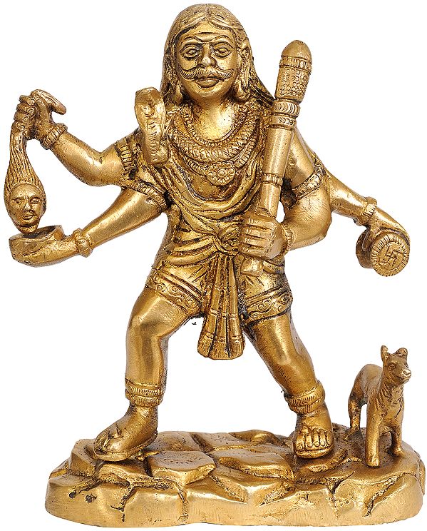 6" Bhagawan Bhairava In Brass | Handmade | Made In India