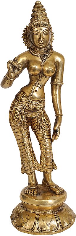 10" Devi Parvati In Brass | Handmade | Made In India