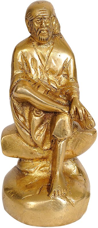 4" Shirdi Sai Baba Sculpture in Brass | Handmade | Made in India