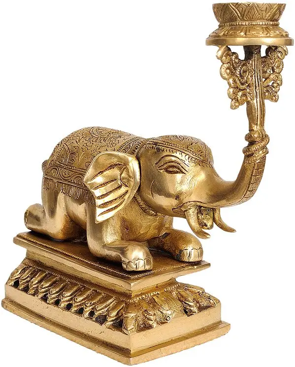 Elephant Lifting Lotus Lamp