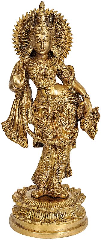 10" Radha Rani Brass Sculpture | Handmade | Made in India