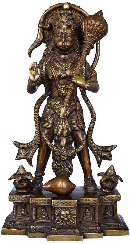 15" Lord Hanuman Brass Statue | Handmade | Made in India