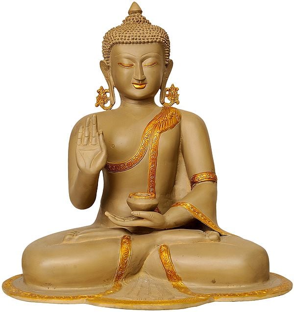 17" Shakyamuni Buddha Interpreting His Dharma In Brass | Handmade | Made In India