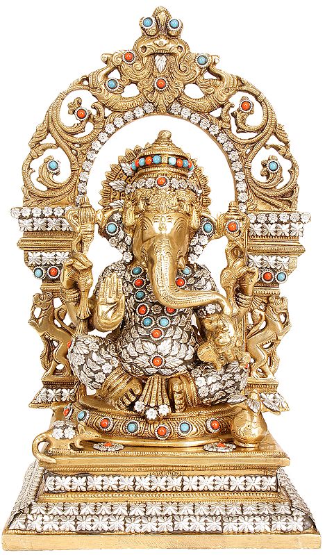 15" Bhagawan Ganesha Granting Abhaya In Brass | Handmade | Made In India
