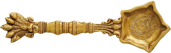 8" Five Wick Serpent Puja Diya In Brass | Handmade | Made In India