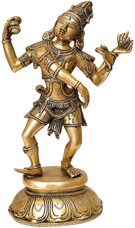 11" Dancing Shiva In Brass | Handmade | Made In India