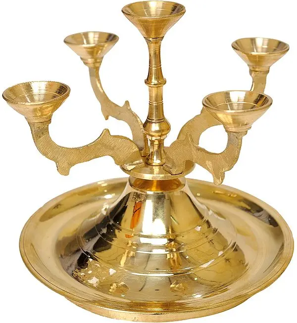 Five Wick Puja Lamp
