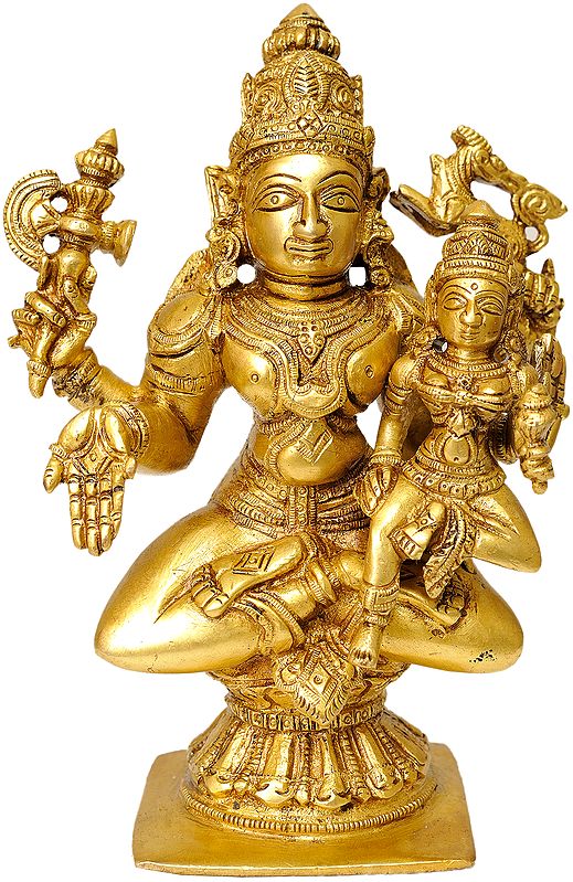 7" Shiva Parvati In Brass | Handmade | Made In India
