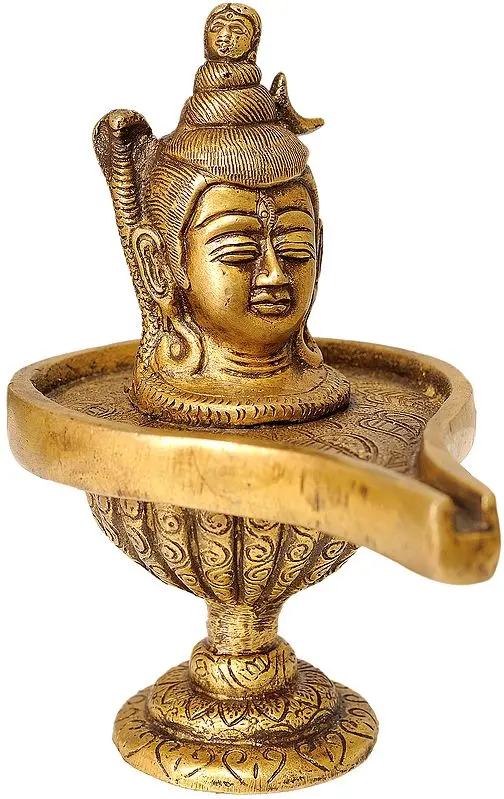 6" Lord Shiva Enshrined as Linga in Brass | Handmade | Made in India