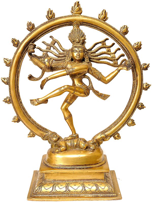 11" Nataraja Statue in Brass | Handmade | Made in India