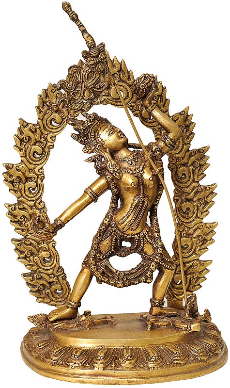 15" Vajradakini (Tibetan Buddhist Deity) In Brass | Handmade | Made In India