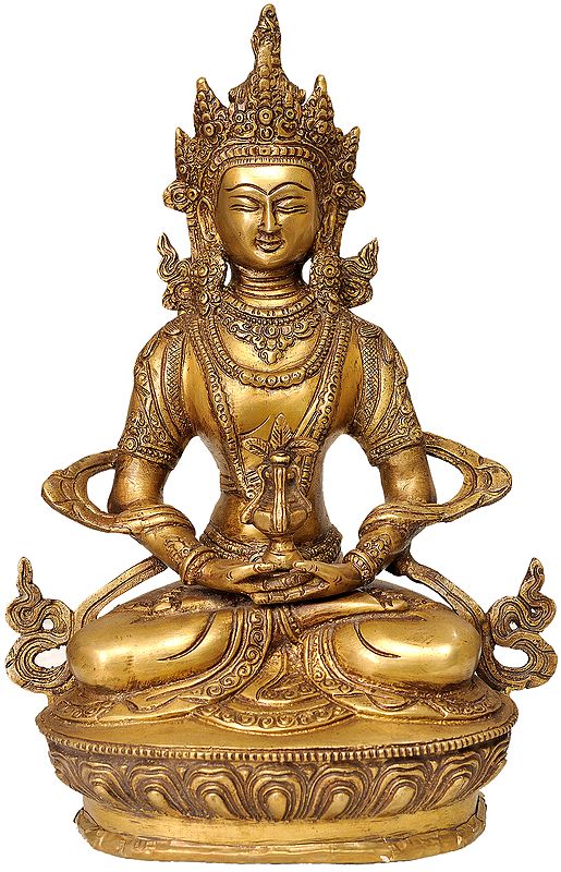12" Amitabha (Tibetan Buddhist Deity) In Brass | Handmade | Made In India