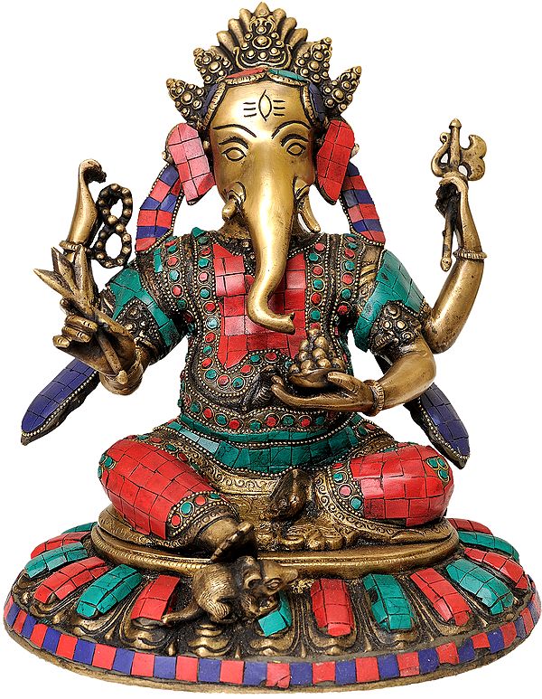 11" Lord Ganesha In Brass | Handmade | Made In India