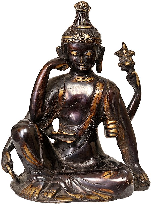 9" Japanese Thinking Buddha In Brass | Handmade | Made In India