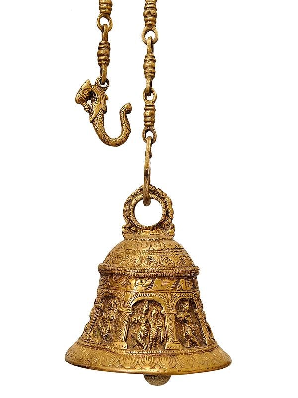Krishna Temple Hanging Bell in Brass