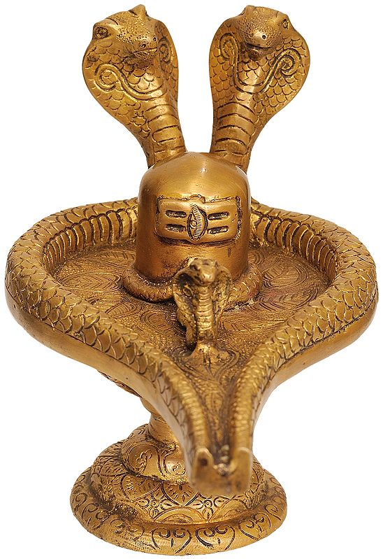 7" Shiva linga In Brass | Handmade | Made In India