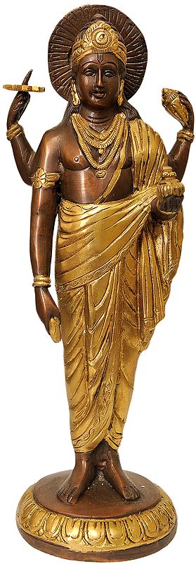 12" Dhanvantari - The Physician of Gods In Brass | Handmade | Made In India