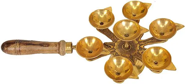 Seven Wicks Hand-held Puja Diya