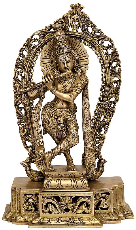 16" Shri Krishna In Brass | Handmade | Made In India