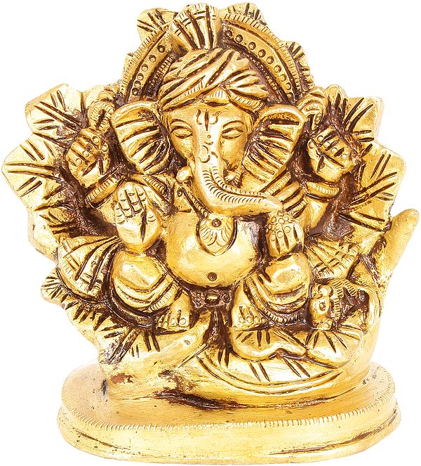 Lord Ganesha Seated on a Flower Couch