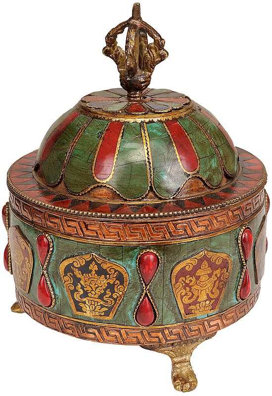 Tibetan Buddhist Ritual Bowl with Lid