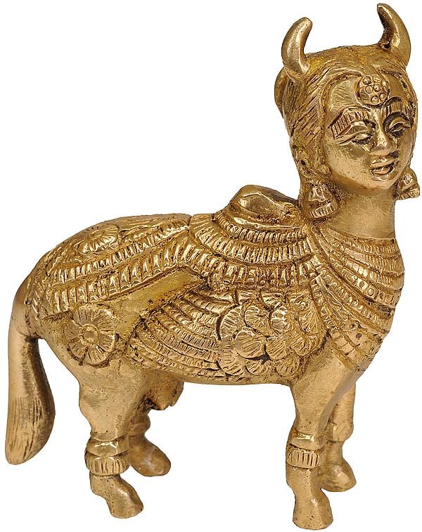 4" Kamadhenu The Wish-Fulfilling Divine Cow In Brass | Handmade | Made In India