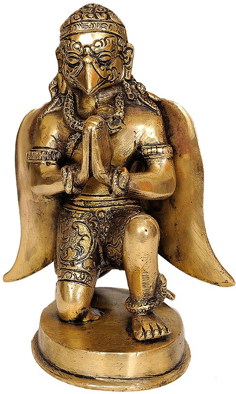 6" Garuda Brass Sculpture | Handmade | Made in India