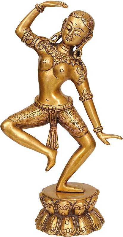 11" Dancing Parvati Statue in Brass | Handmade | Made in India