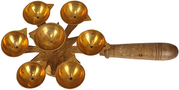 Seven Wicks Hand-held Puja Diya