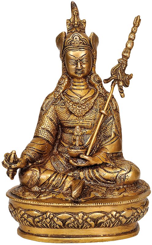 8" (Tibetan Buddhist Deity) Guru Padmasambhava In Brass | Handmade | Made In India