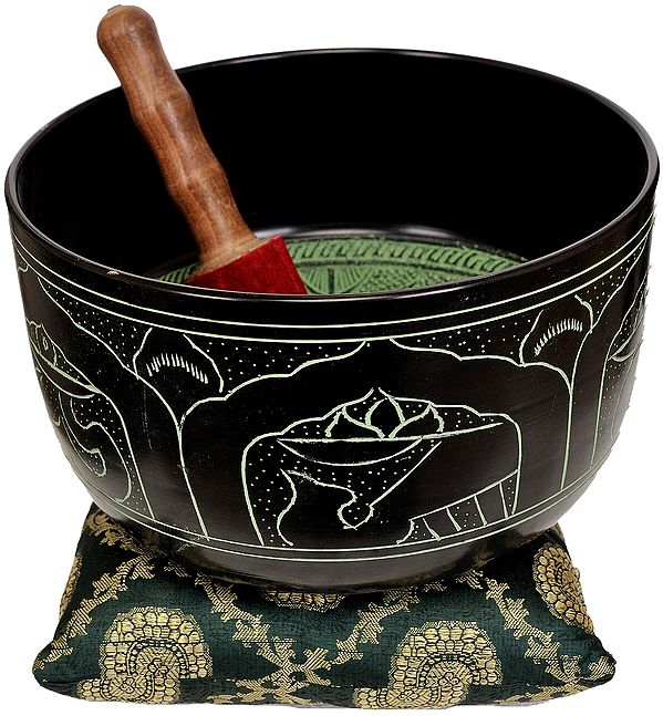 Singing Bowl Inside The Image of Five Dhyani Buddhas